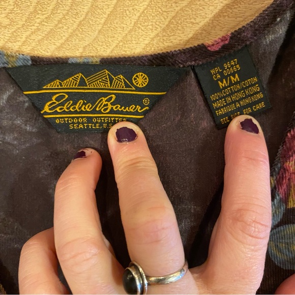 Vintage‎ 90s Eddie Bauer floral corduroy Sleeveless Maxi midi Dress size medium - Picture 6 of 10